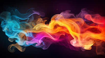 An abstract background of rainbow colored vapors