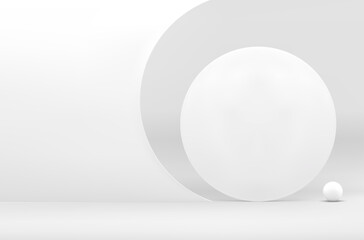 White 3d showroom neutral promo studio interior abstract circle curved wall backdrop vector