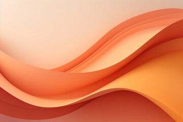 Orange Beige Abstract Background with Organic Waves