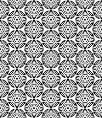 Black and white seamless abstract pattern. Background and backdrop. Grayscale ornamental design. Mosaic ornaments. Vector graphic illustration. EPS10.