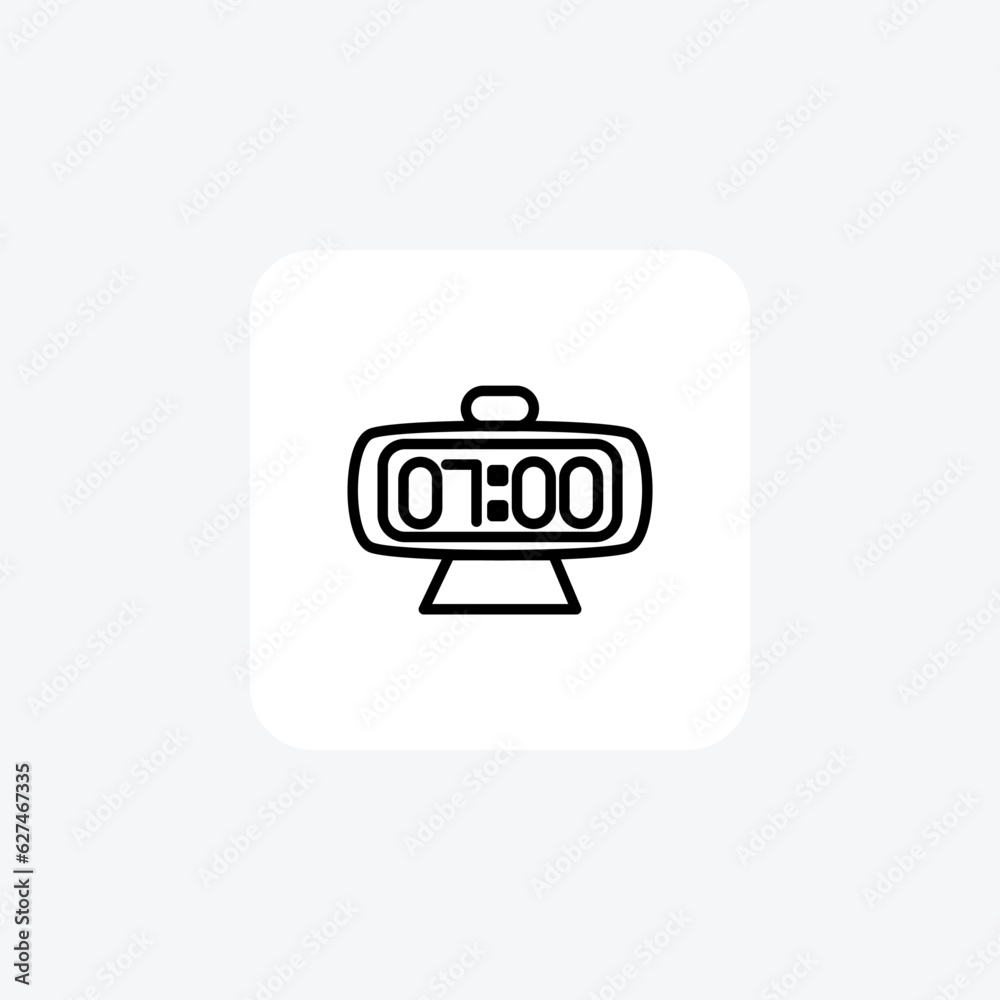 Wall mural alarm, watch, digital watch vector line icon