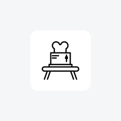 Fototapeta premium Toaster, Cooking, Bread, Kitchen Appliance Vector Line Icon
