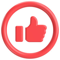 Like button. Like icon. 3D illustration.