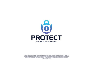 Digital shield Data and network protection logo design