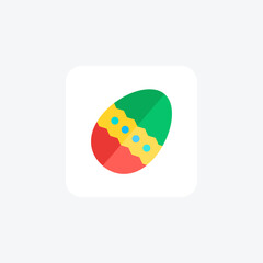 Dotted Egg, Easter, Egg Vector Flat Icon