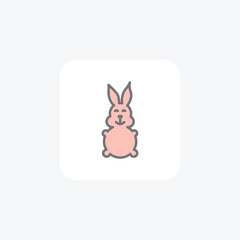 Rabbit, Happy, Celebration Vector Awesome Icon