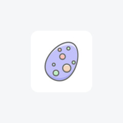 Easter Egg With Dots, Dots, Decoration Vector Awesome Icon