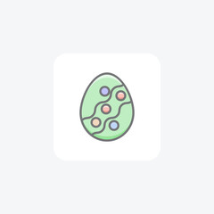 Decorated Egg, Easter Vector Awesome Icon