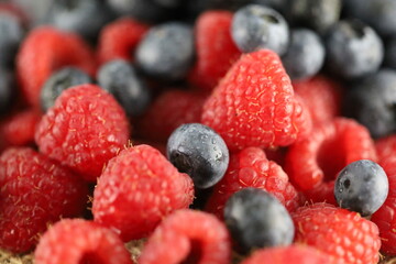Fresh blueberry and rasberry. 