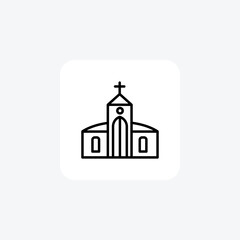 Church, Catholic Church Vector Line Icon