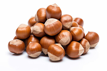 hazelnuts isolated on white background
