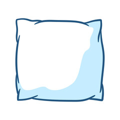 Soft fluffy pillow. Accessory for sleeping and bedding.