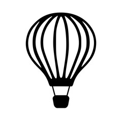 Hot air balloon black outlines vector illustration