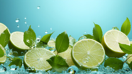 a lime with water splashing Generative AI