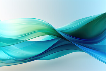 Naklejka premium Abstract background waves. Blue, white and green abstract background for wallpaper oder business card. Generative AI.