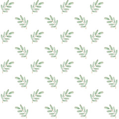 Watercolor seamless pattern with leaves