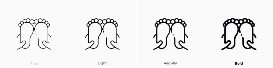 foot massage icon. Thin, Light, Regular And Bold style design isolated on white background