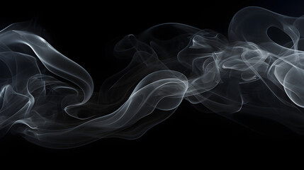 Smoke on a black background. Generative AI