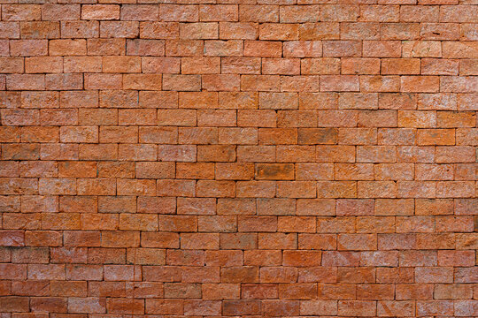 Old Abstract Brick Wall Large Orange Brick Wall Background Texture for pattern Background With Copy Space For design