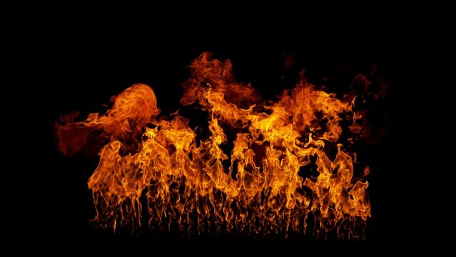 Super Slow Motion Shot of Flame Explosion Isolated on Black Background at 1000fps.