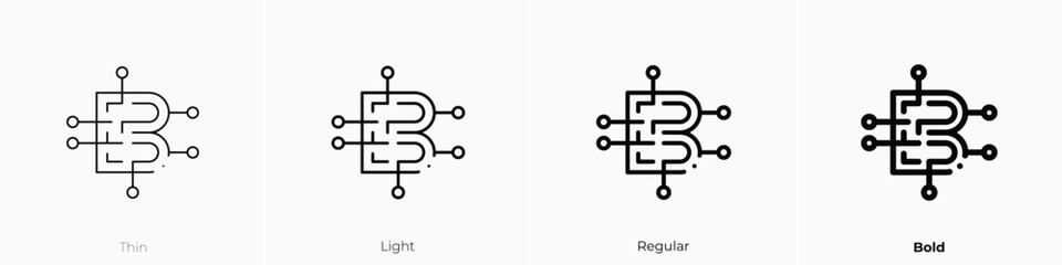 digital money icon. Thin, Light, Regular And Bold style design isolated on white background