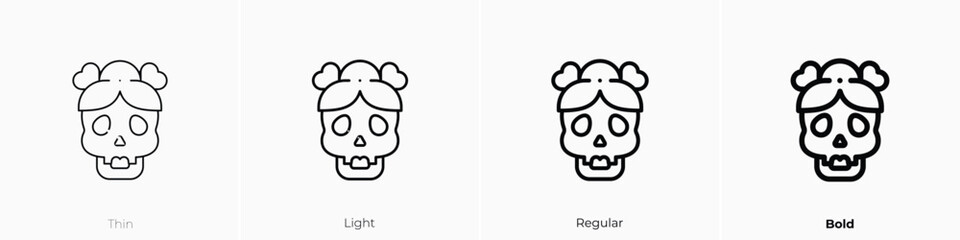 dia de muertos icon. Thin, Light, Regular And Bold style design isolated on white background