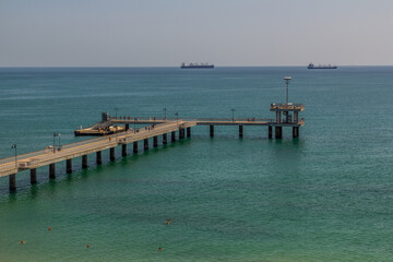 Fototapeta na wymiar View of the pier in Burgas, Bulgaria