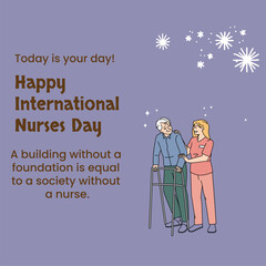 illustration of a happy international nurse day