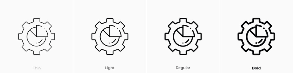 chart icon. Thin, Light, Regular And Bold style design isolated on white background