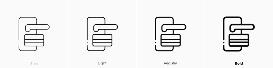 card key icon. Thin, Light, Regular And Bold style design isolated on white background