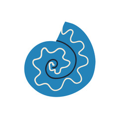 seashell hand drawn in flat style. Vector illustration