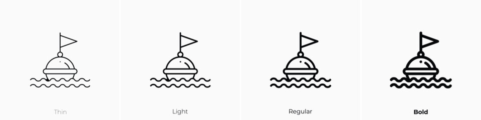 buoy icon. Thin, Light, Regular And Bold style design isolated on white background - obrazy, fototapety, plakaty