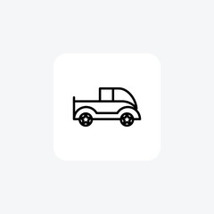 Mini Truck, Truck, Small Vehicle Vector Line Icon