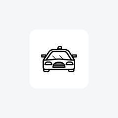 Car, Taxi, Ride Vector Line Icon