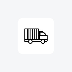 Truck, Cargo, Frieght Vector Line Icon