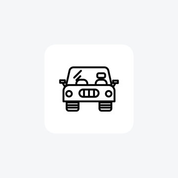 Car, Commute, Automobile Vector Line Icon