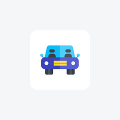 Man In Car, Driving, Commute Vector Flat Icon