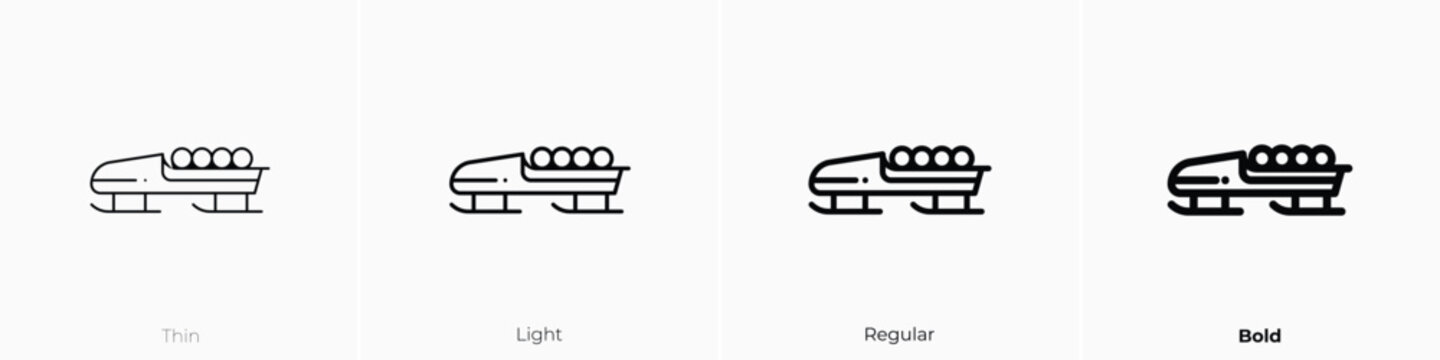 bobsled icon. Thin, Light, Regular And Bold style design isolated on white background