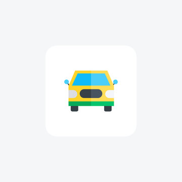 Car, Travel, Vehicle Vector Flat Icon
