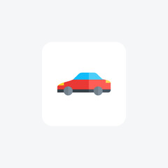 Police Car, Police Vehicle, Transportation Vector Flat Icon