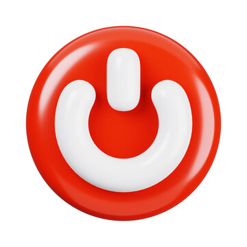 Power button isolated. General UI icon set concept. 3D Render illustration