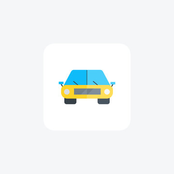 Car, Automobile, Transport Vector Flat Icon