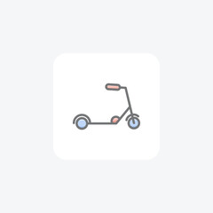 Kick Scooter, Scooter, Mobility Vector Awesome Fill Icon