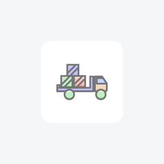 Loading Vehicle, Transport Vector Awesome Fill Icon