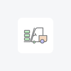 Loading Vehicle, Logistics, Delivery Vector Awesome Fill Icon