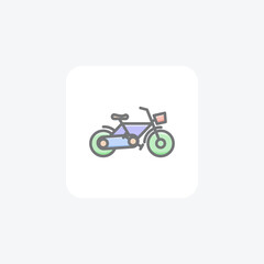 Fototapeta premium Cycle, Pedal, Power, Bike Vector Awesome Fill Icon