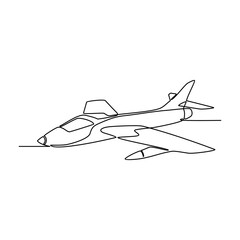 Fototapeta na wymiar One continuous line drawing of airplane as air vehicle and transportation with white background.Air transportation design in simple linear style.Non coloring vehicle design concept vector illustration