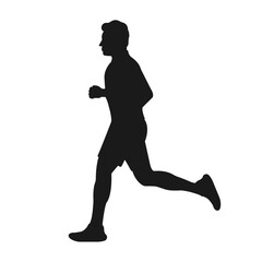 Fototapeta na wymiar Silhouette of a man running. Sport, health. Vector isolated on white background