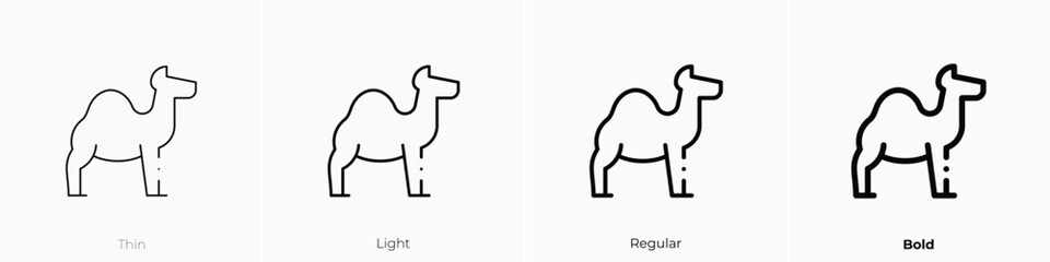 alpaca icon. Thin, Light, Regular And Bold style design isolated on white background