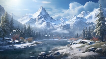 Naklejka premium Amazing Winter Game Art